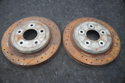 Set 2 Rear Left Right Disc Brake Rotor Drilled Slotted Chevrolet Corvette C6