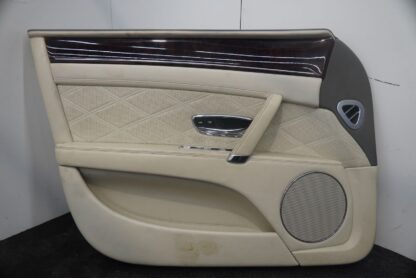 Front Left Interior Door Trim Panel Cream Gray Leather Bentley Flying Spur 2014