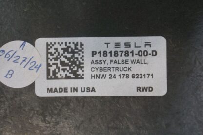 Front Truck Bed False Wall Assembly OEM 1818781-00-D Tesla Cybertruck 2024 - Image 2