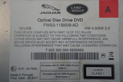 Optical Disc Drive Player LR072088 FW9311B608AD Range Rover Sport L494 2016-17 - Image 4