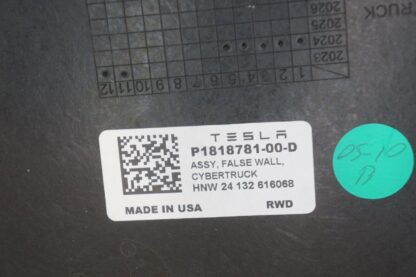 Front Truck Bed False Wall OEM 1818781-00-D Tesla Cybertruck Cyberbeast 2024 - Image 3