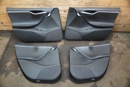 Set Front Rear Left Right Interior Door Trim Panel Black OEM Tesla Model S 2015