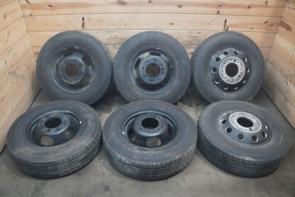 Set 17X6" Inch Steel & Aluminum Wheel Rim Tire DRW Black OEM Dodge Ram 3500 2022