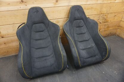 Set Front Seat Cushion Cover Alcantara w/ Yellow Piping McLaren 650S Spider 2016 - Image 12