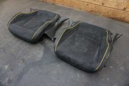 Set Front Seat Cushion Cover Alcantara w/ Yellow Piping McLaren 650S Spider 2016 - Image 7