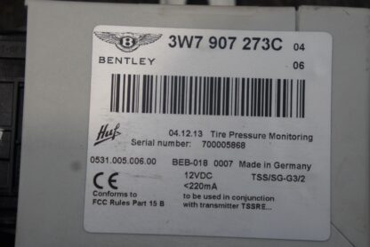 Tire Presure Monitoring TPMS Control Module 3W7907273C Bentley Flying Spur 2013+ - Image 4