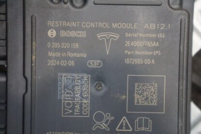 SRS Restraint Control Module ECU OEM 1872985-00-A Tesla Cybertruck 2024 *Note - Image 2