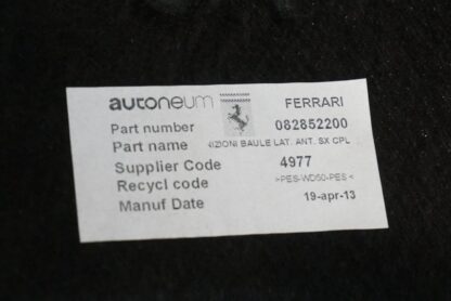 Set 8 Rear Trunk Floor Carpet Trim Cover OEM 083954500 Ferrari California 12-14 - Image 11