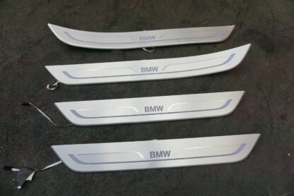 Set of 4 Front Rear Left Right Lighted Door Sill Tread Plate BMW 740 750 2016-19