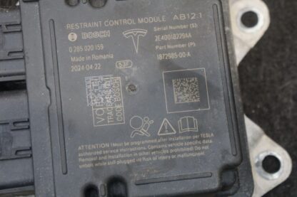 SRS Restraint Diagnostic Control Module 1872985-00-A Tesla Cybertruck 24 *Note - Image 3