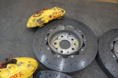 Set Front Rear Ceramic Brake Caliper & Rotor Yellow OEM Ferrari California 08-14 - Image 9