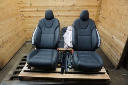 Set Front Rear Left Right Seat Assembly Black Leather Tesla Model S 16-20 *Note