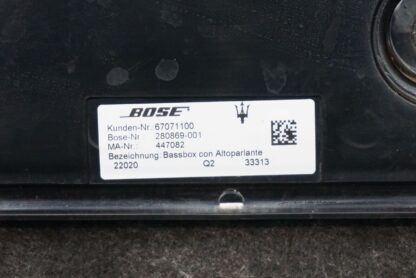 Front Bose Audio Subwoofer Speaker OEM 67071100 Maserati Granturismo M145 08-19 - Image 7