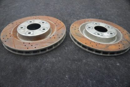 Set 2 Front Left Right Disc Brake Rotor Drilled Slotted Chevrolet Corvette C6 - Image 2