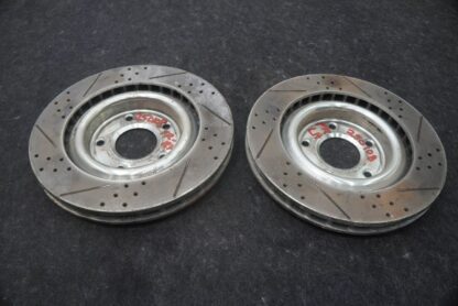 Set 2 Front Left Right Disc Brake Rotor Drilled Slotted Chevrolet Corvette C6 - Image 6