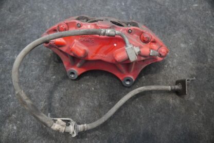 Front Left Brake Caliper Red Brembo OEM Tesla Model S 2015 - Image 2