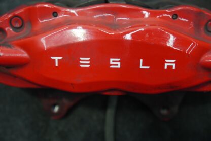 Front Left Brake Caliper Red Brembo OEM Tesla Model S 2015 - Image 5