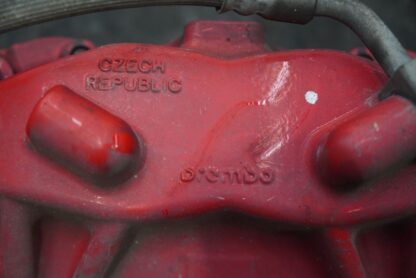 Front Left Brake Caliper Red Brembo OEM Tesla Model S 2015 - Image 6