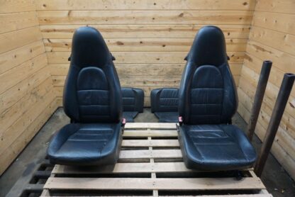 Set Front Rear Left Right Leather Seat Black Porsche 911 Turbo 996 1999-04 *Note