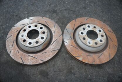 Set 2 Rear Left Right Disc Brake Rotor Slotted EBC Brakes Audi S3 2017