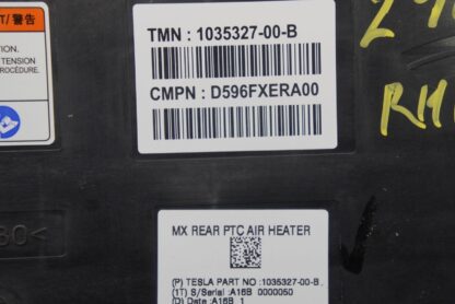 Rear PTC Air Heater Core Element Box Electric 1035327-00-B Tesla Model X 2016 - Image 4