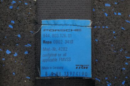Front Right Seat Belt Black 94480312601 OEM Porsche 944 Coupe 87-1991 968 92-95 - Image 5