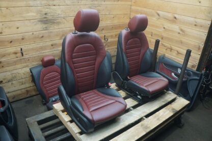 Set Front Rear Seat & Door Trim Red OEM Mercedes Glc43 Glc63 253 2017-23 *NOTE* - Image 4