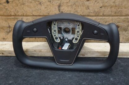 Driver Flat Bottom Yoke Steering Wheel 1622612-00-H Tesla Model S Plaid 2021-23 - Image 11