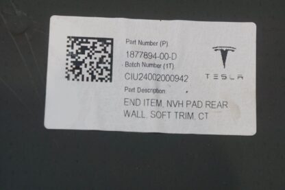 Rear Wall NVH Soft Trim Pad Cover OEM 1877894-00-D Tesla Cybertruck 2024 - Image 6